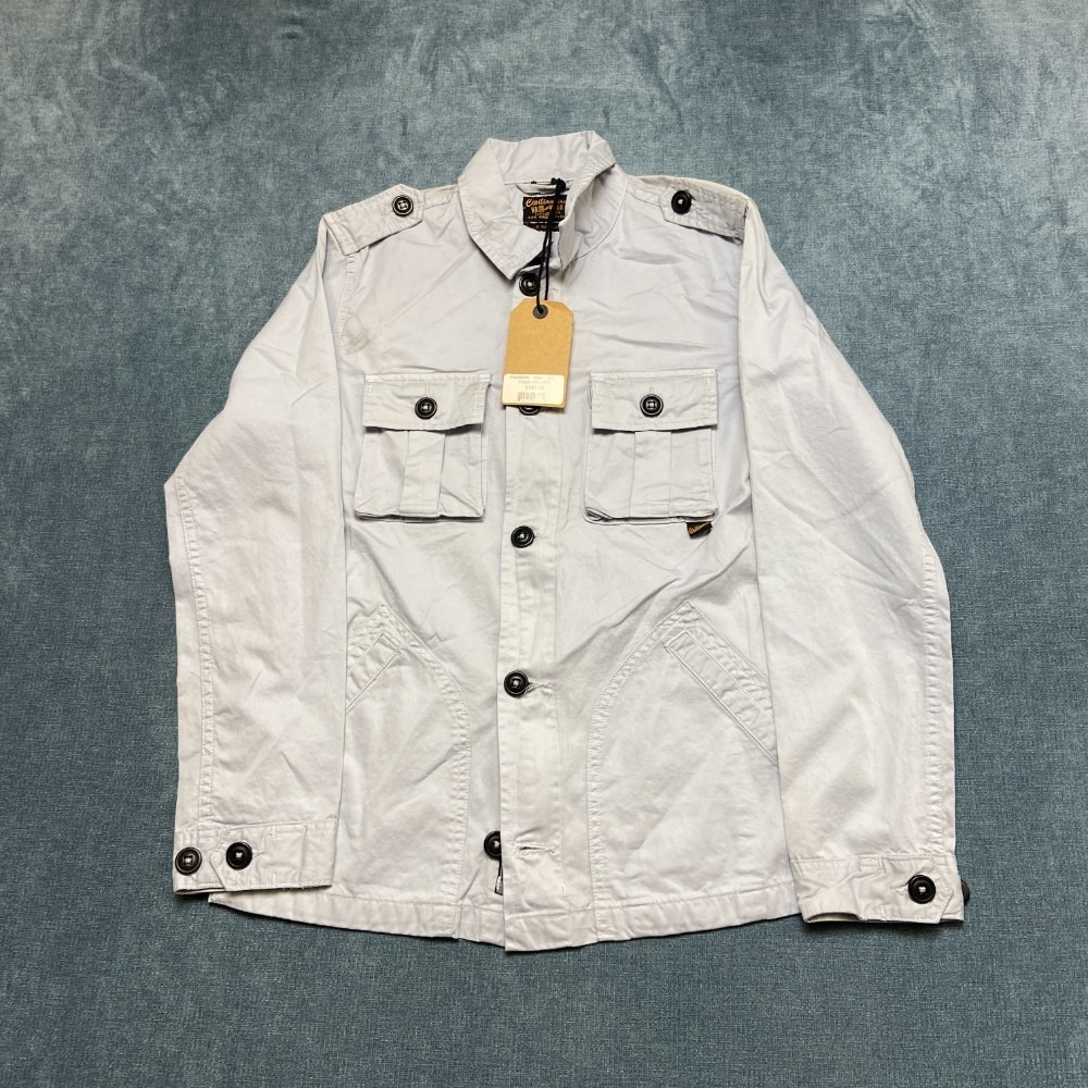 Civilianaire Peace Jacket Men XS Gray Cotton Outdoor Travel Classic Button Front